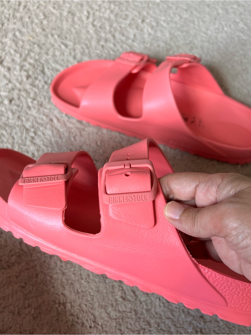 Birkenstock Arizona EVA Slides in Coral Pink Size 41 - Picture 6 of 8